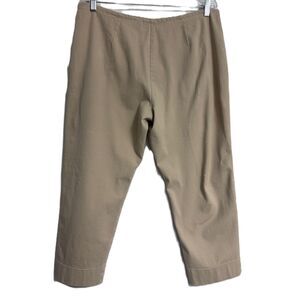 Chico's Pants Tan Ankle Slim Leg Pull On Zipper Side Casual Ankle Pants Sz 3